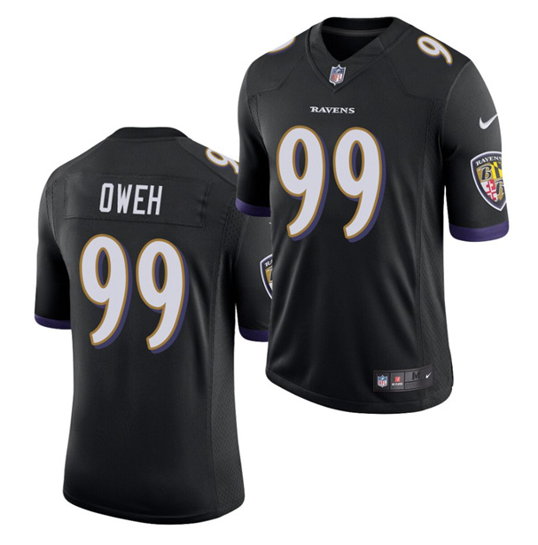 Men's Baltimore Ravens #99 Jayson Oweh Black NFL 2021 Draft Vapor Untouchable Limited Stitched Jersey Men's Baltimore Ravens #99 Jayson Oweh Black NFL 2021 Draft Vapor Untouchable Limited Stitched Jersey